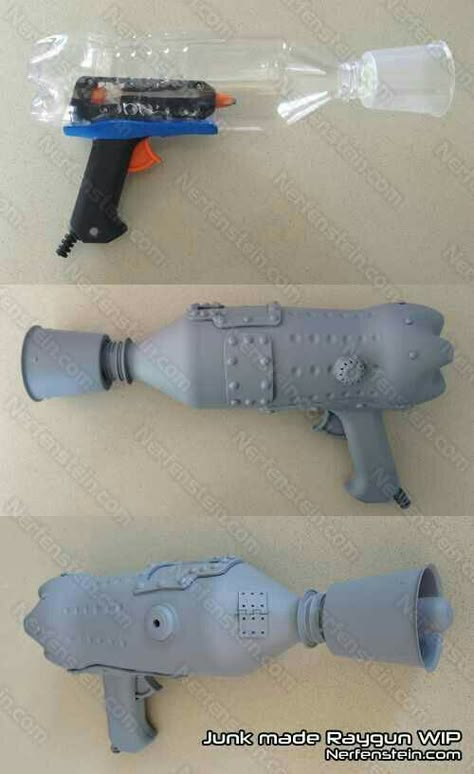 Bottle Gun made out of Recycling and a old Glue gun for the base Steam Punk Diy, Steampunk Diy, Cosplay Tutorial, Cosplay Diy, Diy Bottle, Cosplay Props, Steam Punk, Ghostbusters, Diy Costumes