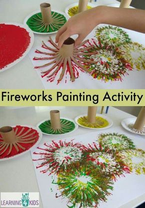 Oppgaver For Barn, Firework Painting, Painting Activities, Toilet Paper Roll Crafts, Paper Roll Crafts, Summer Camps, Toddler Art, July Crafts, Childrens Crafts