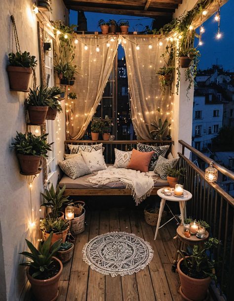 Sunroom Balcony Ideas, Balcony Aesthetic Decor, Balcony Sofa Bed, Small Enclosed Balcony Ideas, Balcony Hammock Ideas, Micro Balcony, Balcony Set Up Ideas, Cute Small Balcony, Cottagecore Balcony