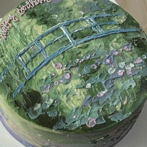 Monet Inspired, Pastel Cakes, Pretty Dessert, Cute Baking, Painted Cakes, Pretty Birthday Cakes, Cute Birthday Cakes, Just Cakes, Earth Angel