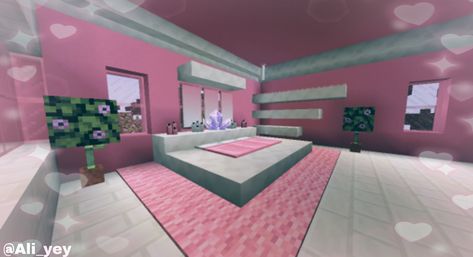 pink minecraft room ideas Pink World Minecraft, Girly Minecraft Bedroom, Minecraft Living Room Ideas Pink, Minecraft Pink Room Ideas, Cherry Blossom Bedroom Ideas Minecraft, Pink Bed Minecraft, Pink Kitchen Minecraft, Bedroom Minecraft Aesthetic, Minecraft Barbie Dream House