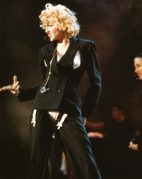 'Express Yourself' #madonna #blondambition #tour #music #fashion #style #iconic Madonna Outfits, Madonna Dress, Madonna Live, Madonna 90s, Madonna Fashion, Madonna Vogue, Live Pictures, Madonna 80s, Madonna Photos