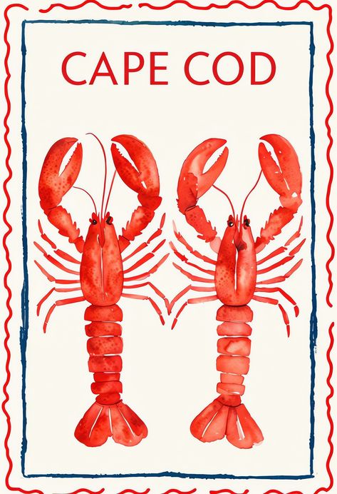 Beautiful Cape Cod and lobster digital art by LovenlyGoods, perfect for laptop or water bottle stickers!   Cape Cod, lobsters, New England, coastal, beach, ocean, summer, nautical, marine life, seafood, Massachusetts, seaside, coastal art, East Coast, travel, vacation, Cape Cod art, lobster art, nautical decor, ocean vibes, sea life, coastal living, nature, marine, fishing, shellfish, Cape Cod lover, summer vibes, beach life Cape Cod Illustrations, New England Illustration, Cape Cod Drawing, Vintage Cape Cod Aesthetic, Cape Cod Art, Coastal Stickers, Cape Cod Poster, Cape Cod Christmas, Lobster Graphic