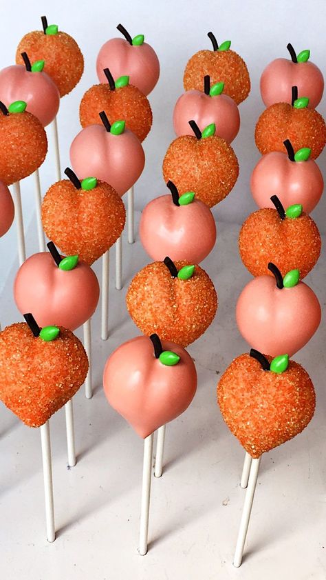 Sweet Whimsy Shop | Cake Pops | Bakery & Tutorials | Peach cake pops; here’s how I make them! For details on the stems & leaves, comment APPLE, then check your DMs (and to see how I make apple… | Instagram Peach Cake Pops, Apple Cake Pops, Peach Birthday, Cabbage Patch Babies, Peach Baby Shower, Cake Pops How To Make, Peach Cake, Apple Cake, Cakepops