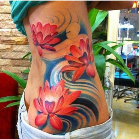 Tropical Tattoo, Colorful Tattoos, Girl Back Tattoos, Tattoo Henna, Tattoos For Black Skin, Pretty Tattoos For Women, Dope Tattoos For Women, Lily Tattoo, Side Tattoos