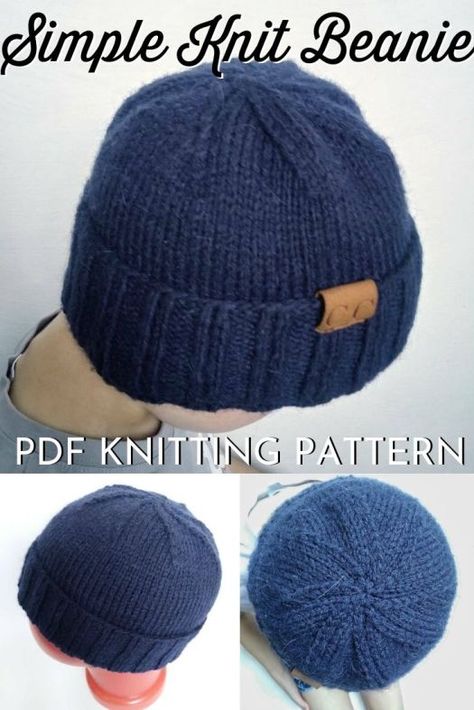 Viking Hat Crochet Pattern, Crochet Viking Hat, Mens Hat Knitting Pattern, Mens Hat Pattern, Beanie Pattern Free, Beanie Knitting Patterns Free, Knit Beanie Pattern, Slouchy Hats, Hat Patterns Free