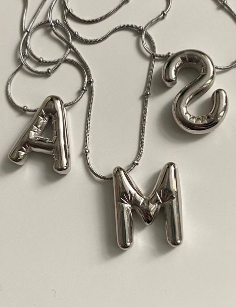 Stainless Steel Bubble Letter Necklace*Silver Balloon Initial Name Pendant*Personalized Custom Gift for Her*3D Letter Necklace*Birthday Gift Materials :Stainless Steel  *A symbol of perfection and durability, non-tarnish steel jewelry offers elegance and grace together. Classic, modern, sporty or bohemian, non-tarnish steel jewelry appeals to all tastes and complements your style by adapting to every outfit and every environment. *Made of quality steel material, these jewelry offers years of use Bubble Letter Necklace, Letter Necklace Silver, Silver Balloon, Bubble Letter, Initial Gifts, Name Pendant, Initial Name, Bubble Letters, Name Necklaces