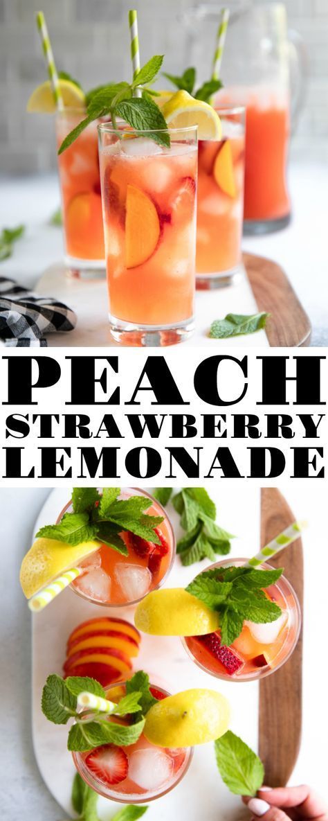 peach strawberry lemonade Homemade Strawberry Lemonade, Strawberry Lemonade Recipe, Homemade Lemonade Recipes, Peach Strawberry, Lemonade Recipe, Homemade Lemonade, Lemonade Recipes, Punch Recipes, Strawberry Lemonade