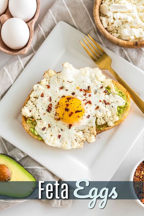 Eggs With Feta Cheese Breakfast, Feta Cheese Eggs, Feta Baked Eggs, Feta Cheese Egg Recipes, Baked Feta Eggs, Feta Eggs Breakfast, Feta Egg Wrap, Feta Scrambled Eggs, Cheese Eggs Recipe