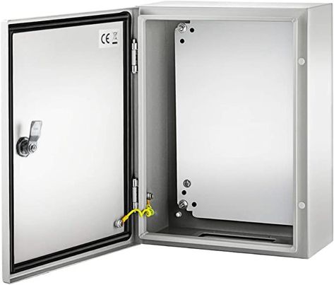 VEVOR NEMA Steel Enclosure, 16 x 12 x 8'' NEMA 4X Steel Electrical Box, IP66 Waterproof & Dustproof, Outdoor/Indoor Electrical Junction Box, With Mounting Plate Electrical Projects, Diy Electrical, Electrical Safety, Junction Boxes, Electrical Wiring, Metal Box, Outdoor Indoor, Cabinet Doors, Bathroom Medicine Cabinet