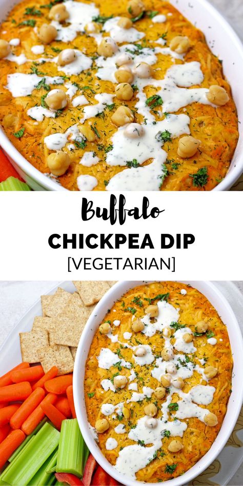 Chickpea Buffalo Chicken Dip, Game Day Appetizers Vegetarian, Party Appetizer Recipes Vegetarian, Veggie Buffalo Chicken Dip, Vegetarian Chicken Wing Dip, Meatless Buffalo Chicken Dip, Vegetarian Dips And Appetizers, Vegetarian Buffalo Chicken Dip, Vegetarian Buffalo Dip