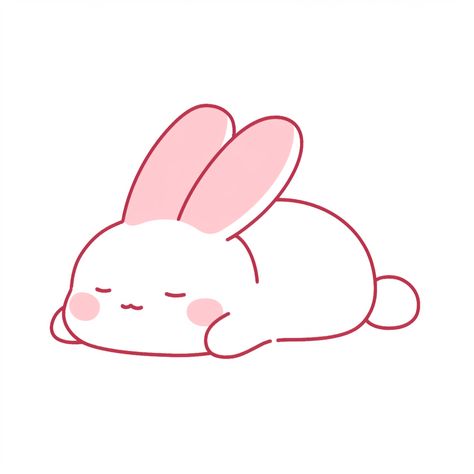 Cute Kawaii Stickers, Chibi Bunny, Raccoon Drawing, Rabbit Icon, Pink Twitter, Blue Hair Anime Boy, 귀여운 음식 그림, Rabbit Drawing, Cute Bunny Cartoon