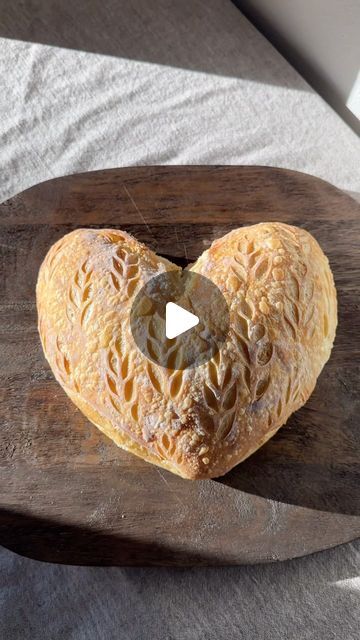 Shaped Sourdough Bread, Sourdough Braided Loaf, Heart Shaped Sourdough, Heart Shaped Sourdough Bread, Bread Shapes, Heart Bread, Bread Scoring, Sourdough Loaf, Valentines Baking