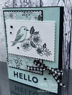 Simply Elegant Stampin' Up! Friendly Hello Card Pool Party Background, Stampin Up Friendly Hello, Hello 12, Card Design Handmade, Simple Cards Handmade, White Birds, Flowers Images, Hello Cards, Spring Cards