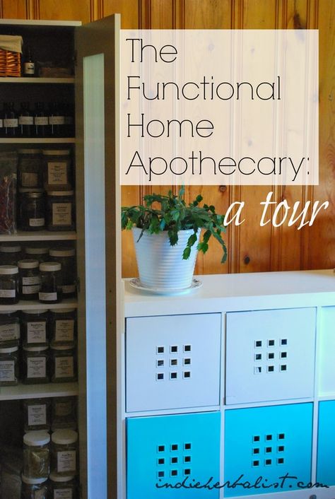 The Functional Home Apothecary: A Tour | indieherbalist Tincture Storage Ideas, In Home Apothecary, Apothecary Organization Ideas, Homeopathy Organization, Apothecary Storage Ideas, Homeopathy Storage Ideas, Homeopathic Remedy Storage, Apothecary Storage Cabinets, Herbalist Storage Ideas