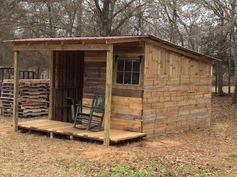 http://www.backroadsliving.com/standard-pallet-size/ Pallet Shelter, Pallet Cabin, Wooden Shed, Pallet Building, Pallet Shed, Sheltered Housing, Pallet Size, Shelter Design, Pallet House