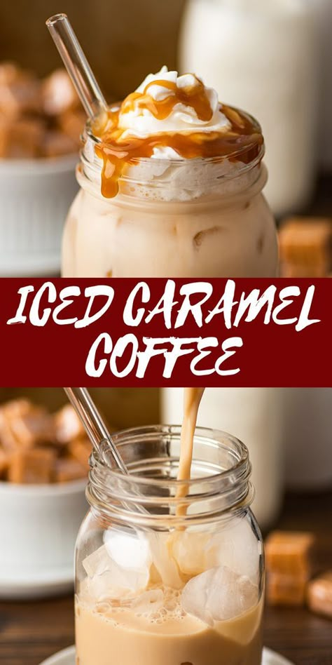 Best Caramel Iced Coffee Recipe, At Home Cold Coffee Recipes, Diy Caramel Iced Coffee, At Home Caramel Iced Coffee, Caramel High Rise Caribou Recipe, Ice Coffee Recipe Caramel, Stok Cold Brew Coffee Recipe Caramel, At Home Ice Coffee Recipes, Healthy Sweet Coffee