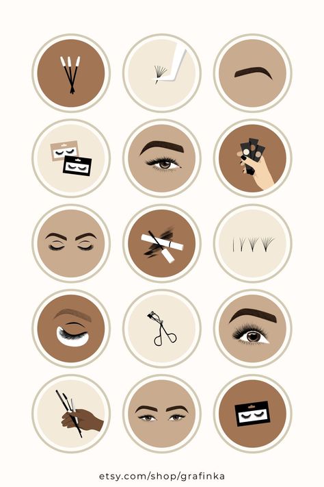 Brown minimalist digital drawing of lashes and brows for Instagram story highlight #Eyebrow_Tech #Brow_Technician #Palette_Beige #Highlight_Covers_For_Instagram Eyebrow Tech, Brow Technician, Eye Lash Design, Palette Beige, Instagram Brows, Brown Minimalist, Esthetician Marketing, Black And White Instagram, Aesthetic Color