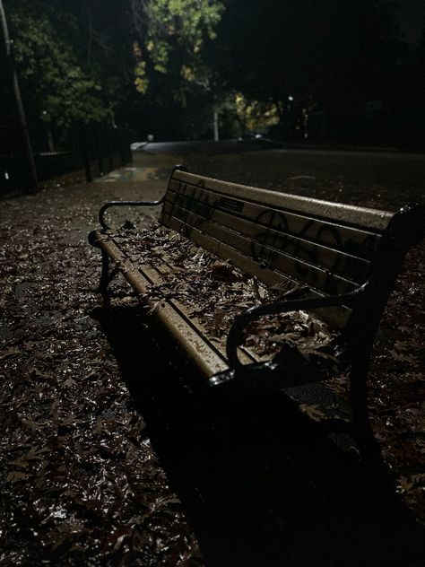 Fall autumn moody abstract wallpaper winter aesthetic seasons changing park bench chair in the park covered in leaves dramatic photography mood vibes dark aesthetic deep colors moody fall backgrounds winter wallpaper iphone nature pics nature photos spooky vibe graffiti art night vibe pic trees background halloween aesthetic dark photos nightime travel parks at nighttime creepy eerie photos moody images Outdoor Dark Aesthetic, Dark Park Aesthetics, Moody Night Photography, Dark Moody Aesthetic Pictures, Dark Eerie Aesthetic, Moody Vibes Aesthetic, Moody Photography Aesthetic, Northeast Gothic, Background Halloween Aesthetic