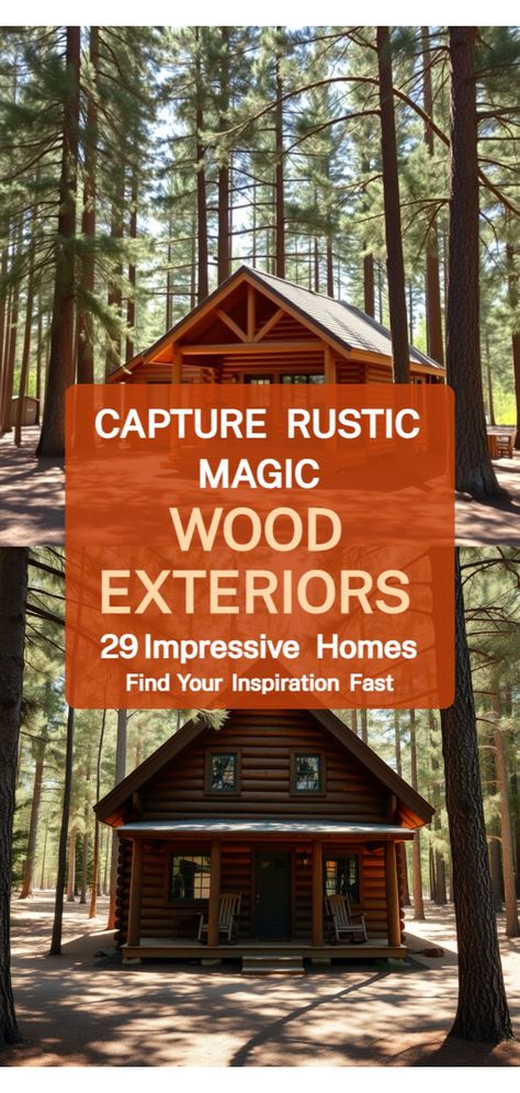 Rustic home exteriors with wood finishes Lodge Cabin Exterior, Log Cabin Homes Exterior Colors, Rustic Cabin Exterior Ideas, Rustic Exterior House Color Ideas, Exterior Cabin Color Schemes, Cedar Siding Exterior Colors, Exterior Cabin Colors, Rustic Exterior House Colors, Cedar Siding Exterior