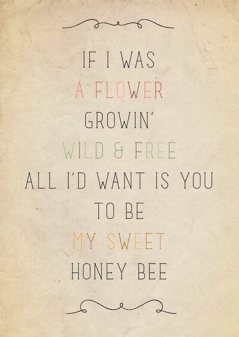 You are my honey bee Bee Quotes, I'm With The Band, Flower Quotes, Wild And Free, All I Want, A Quote, Honey Bee, The Words, A Flower