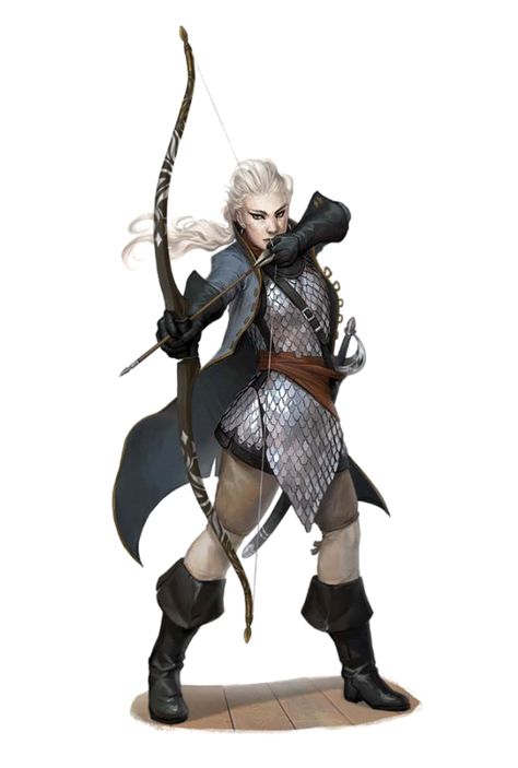 Female Half-Elf Archer Paladin - Pathfinder PFRPG DND D&D 3.5 5th ed d20 fantasy Town Guard, Scale Mail, Heroic Fantasy, Dungeons And Dragons Characters, Rpg Characters, Fantasy Armor, Fantasy Warrior, Fantasy Rpg, Fantasy Inspiration