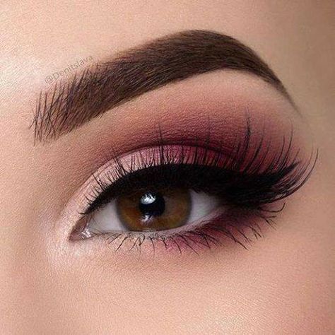 Burgundy Eye Makeup, Burgundy Makeup, Dark Eye Makeup, Wedding Makeup For Brown Eyes, Pink Eye Makeup, Glitter Eye Makeup, Eye Makeup Pictures, Eye Makeup Steps, Beautiful Eye Makeup