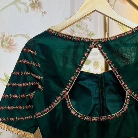 Enhance your ethnic style with our Dark Green Designer Zardosi Maggam Work Blouses! 🌿✨ Fabric: Luxurious Half Pattu/Raw Silk Dispatch: 4 days Price: ₹2300 (Unstitched) | ₹2850 (Stitched) Customizable colors & sizes available Reach us 📞 96404 90158 for enquires and bookings Crafted with intricate Zardosi work, these blouses add the perfect blend of tradition and elegance to your look. Ideal for weddings and festive occasions, make a bold statement and shine wherever you go! 🌸 #DarkGree... Dark Green Blouse Designs, Dark Green Blouse, Zardosi Work, Aari Work Blouse, Maggam Work Blouses, Work Blouses, Maggam Work, Aari Work, Ethnic Style