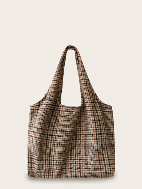 Plaid Tote Bag, Plaid Tote, Diy Bags Purses, Shoulder Tote Bag, Womens Tote, Shoulder Tote, Hair Accessories Headbands, Canvas Tote Bag, Canvas Tote