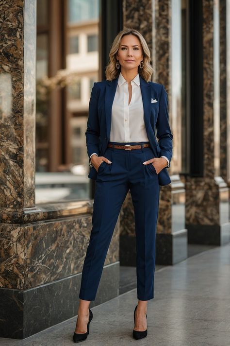 Women Power Outfits, Hugo Boss Outfit Woman, Board Room Outfits For Women, Polished Professional Style, Boardroom Outfits For Women, Ladies Business Attire, Account Executive Fashion, Women’s Business Suits, Professional Outfits Women Business Suit