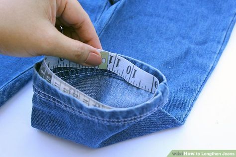 How To Extend Jeans Length, Lengthen Jeans With Fabric, Extend Jeans Length, How To Add Length To Jeans, Adding Length To Jeans, Add Length To Jeans, How To Lengthen Jeans, How To Make Jeans Longer, Make Jeans Longer