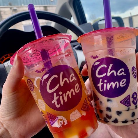 Cha Time Bubble Tea, Strawberry Popping Boba, Boba Flavors, Mango Green Tea, Popping Boba, Coconut Jelly, Boba Milk Tea, Boba Milk, Dr Pepper Can