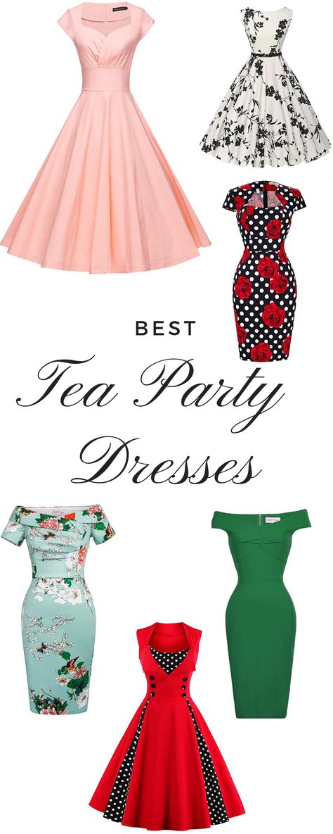 We found all the styles for a vintage high tea party dress - retro, classic, rockabilly, High Tea Party Outfit, Tea Party Dresses For Women, Tea Party Outfits For Women, Vintage Tea Party Dresses, Vintage Outfits Women, High Tea Outfit, Tea Party Dresses, High Tea Dress, Tea Party Attire