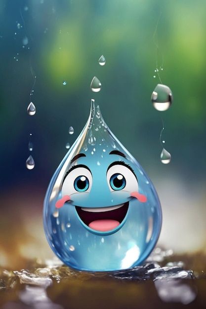 Photo a cute rain water drop | Premium Photo #Freepik #photo Nice Pic, Rain Rain, Water Emoji, Raining Images, Water Drop, Cute Wallpapers For Android, Smile Wallpaper, Cool Galaxy Wallpapers, Rain Wallpapers