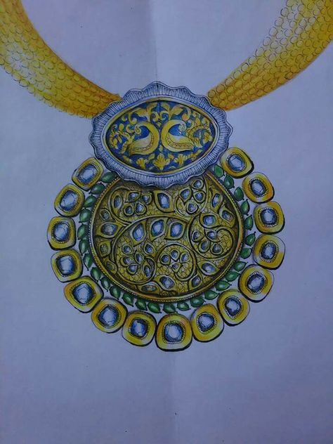 Pendant Jadatar Jewelry, Rajwada Jewellery, Manual Illustration, Diamond Sketch, Jewelry Sketches, Jewellery Illustration, Kundan Jewellery Bridal, Jewelry Rendering, Art Jewelry Design