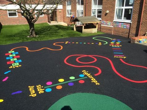 Playground Painting, Preschool Playground, Playground Flooring, Playground Games, School Playground, Playground Design, Outdoor Classroom, School Yard, Backyard Playground