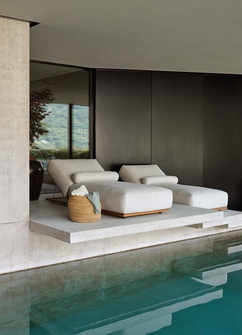 Pool Bed, Air Lounge, Lounge Bed, Indoor Swimming Pool, Material Bed, Indoor Swimming, Pool Furniture, Design Del Prodotto, Design Minimalista