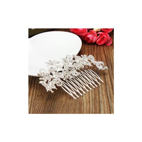 Bride Butterfly Flower Crystal Rhinestone Alloy Hair Clip Comb Wedding... ($4.42) ❤ liked on Polyvore featuring accessories, hair accessories, white, bride hair comb, flower hair accessories, bridal hair accessories, hair comb accessories and butterfly comb Flower Girl Headpiece, Bridal Veils And Headpieces, Handmade Comb, Crystal Comb, Headpiece Accessories, Veil Headpiece, Rhinestone Hair Comb, Cheap Wedding Dresses Online, Birthday Fashion