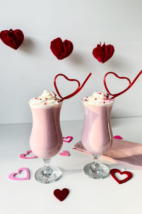 Valentine's Day Cupid Floats | Lynn Mumbing Mejia Aesthetic Pink Drink, Cupid Floats, Galentines Brunch Ideas, Valentines Party Ideas, Galentines Brunch, Valentine Dessert, Valentine Food, Valentine Drinks, Drinks Ideas