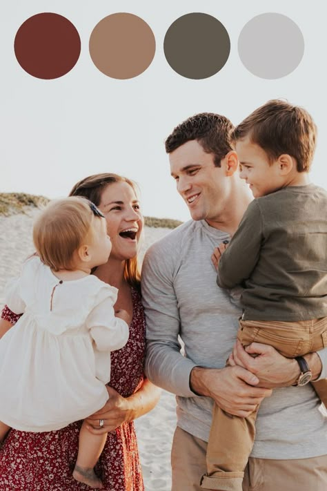 Neutral Photoshoot Outfits, Color Palette Red Green, Family Photos Color Palette, Photoshoot Color Palette, Family Photo Color Palette, Family Photoshoot Fall, Family Photos 2022, Beach Family Photoshoot, Tan Color Palette