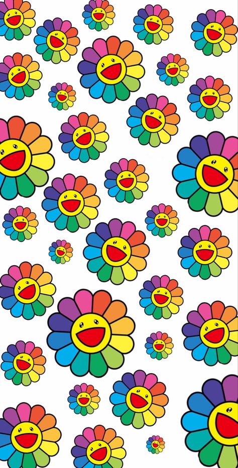 Cdg Wallpaper, Takashi Murakami Art, Murakami Flower, ポップアート ポスター, Seni Vintage, Rap Wallpaper, Trippy Wallpaper, Whatsapp Wallpaper, Iphone Wallpaper Photos