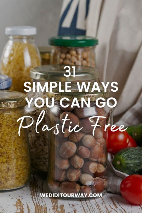 How to go plastic free in 2024 How To Live Plastic Free, Plastic Free Kitchen Storage, Plastic Free Swaps, Going Plastic Free, How To Reduce Plastic Use, No Plastic Kitchen, Zero Plastic Living, Eco Friendly Living Aesthetic, Eco Swaps