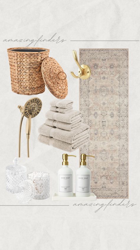 Amazing Finders's Amazon Page Neutral Bathroom Decor, Neutral Bathroom, Bathroom Inspo, Towel Set, Soap Dispenser, Bathroom Ideas, Bathroom Decor, Soap, Rug