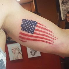 Tattoos On Arm For Women, Rob Tattoo, Watercolor American Flag, American Flag Tattoos, Tattoos On Arm, Flag Tattoos, Small American Flags, Patriotic Tattoos, Women Images