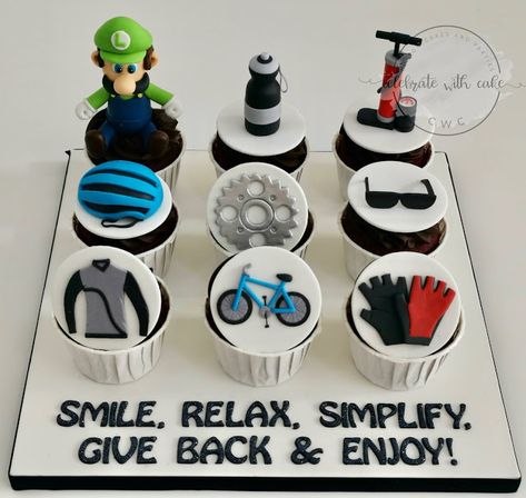 Bicycle Cupcakes, Baker Baker Ideas, Male Birthday Cake, 40th Birthday Cakes For Men, Bicycle Party, Bike Cake, Bike Cakes, Bike Birthday, Bike Party