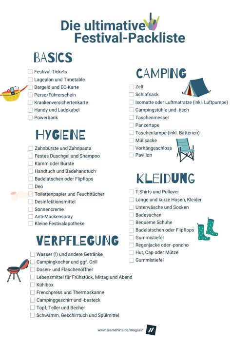 festival packliste Festival Goodie Bag, Festival Camping Aesthetic, Festival Essentials Packing Lists, Festival Camping Checklist, Festival Camping Essentials, Festival Gadgets, Festival Checklist, Festival Packing, Festival Packing List