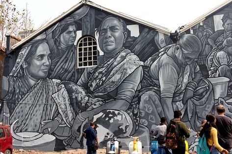 Mumbai Daily: Wall art Art Festival, Life Size, Urban Art, The Locals, Mumbai, Holland, Painter, Graffiti, Spain