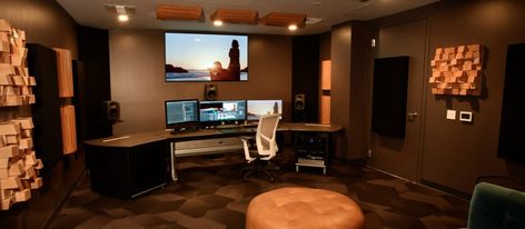 Video Editing Room, Video Editing Studio, Video Editing Suite, Editing Room, Post Production Studio, Editing Studio, Editing Suite, Recording Studio Design, Music Studio Room