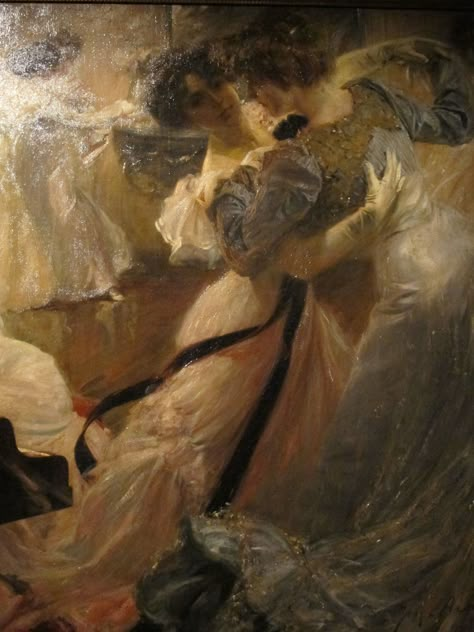 Bal blanc, détail (1903), Joseph-Marius Avy - Exposition "Paris 1900, la ville Era Victoria, Paris 1900, Rennaissance Art, Lesbian Art, Playlist Covers, Old Paintings, Aesthetic Painting, Romantic Art, Ethereal Art