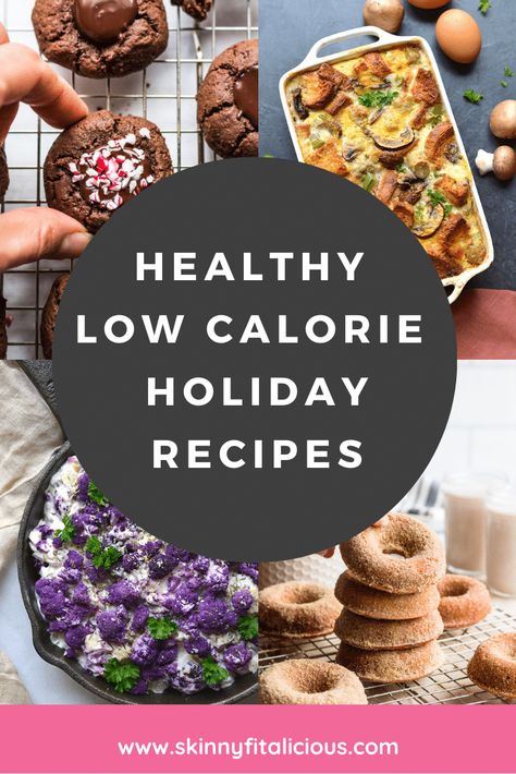 Healthy Low Calorie Holiday Recipes are lighter and gluten free breakfasts, appetizers, sides, cookies and desserts to make this holiday! Heart Healthy Holiday Recipes, Low Calorie Holiday Recipes, Low Calorie Christmas Recipes, Low Calorie Thanksgiving Recipes, Low Calorie Christmas Desserts, Low Calorie Christmas Cookies, Healthy Holiday Salads, Low Calorie Christmas, Whole30 Sweet Potato